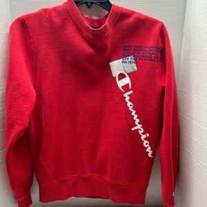 Champion Red Crewneck Sweatshirt Men’s Medium | Embroidered Logo Classic Fit